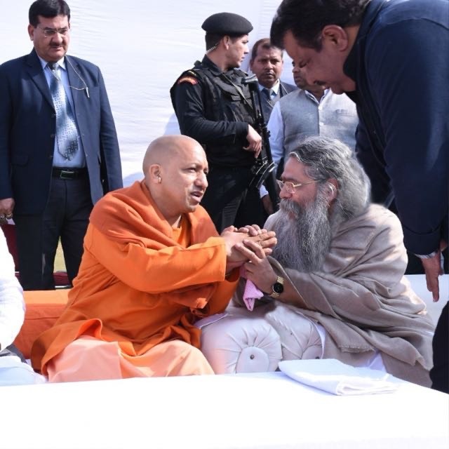 Greeting a dignitary at a public event
