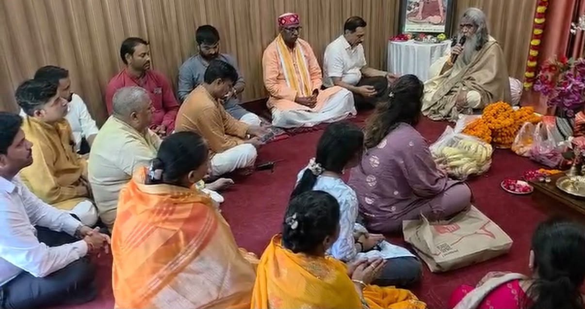 A gathering seated together during a programme